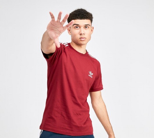 burgundy adidas california t shirt