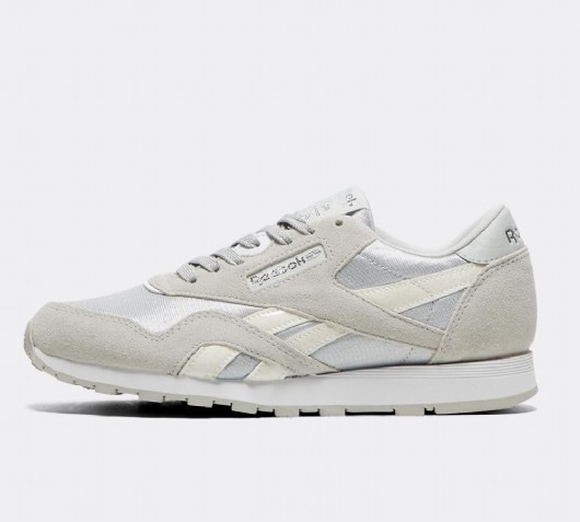 reebok classic white and grey nylon runner trainers