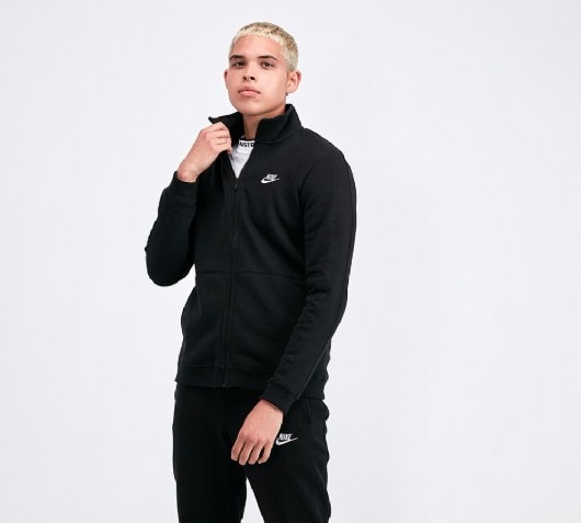 nike black fleece tracksuit