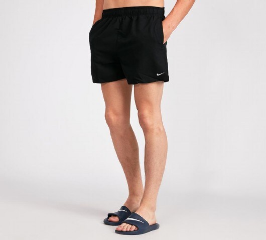 nike solid black swim shorts