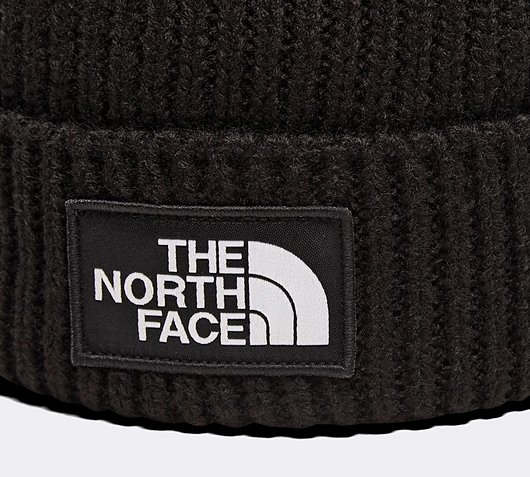 North Face Logo Box Cuffed Beanie Hat 