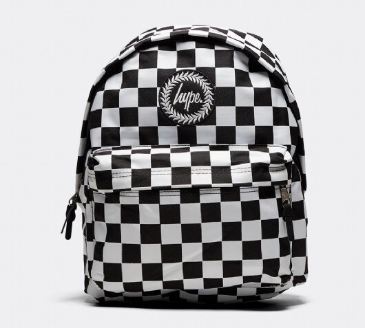 hype black and white backpack
