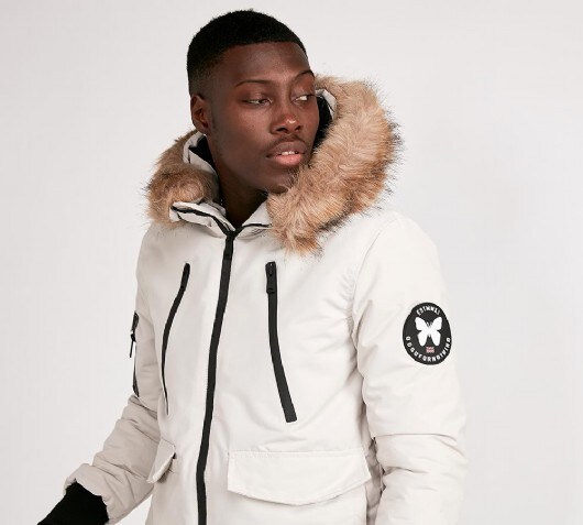 good for nothing hooded puffer jacket in black