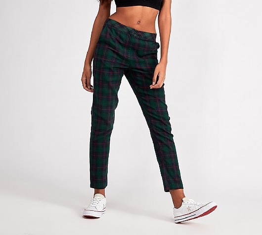Womens Check Tapered Pant