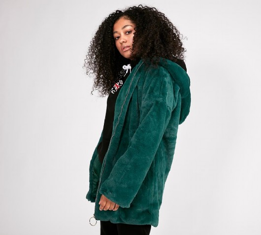 Womens Hooded Fur Coat