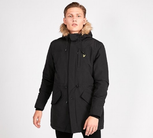 lyle & scott fur hood padded parka jacket