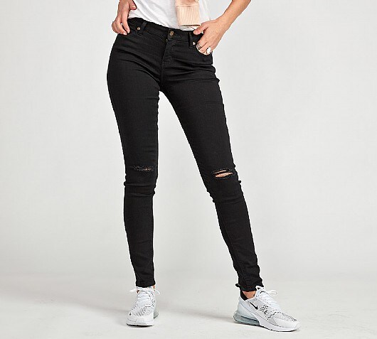 Womens Ripped Knee Skinny Jean