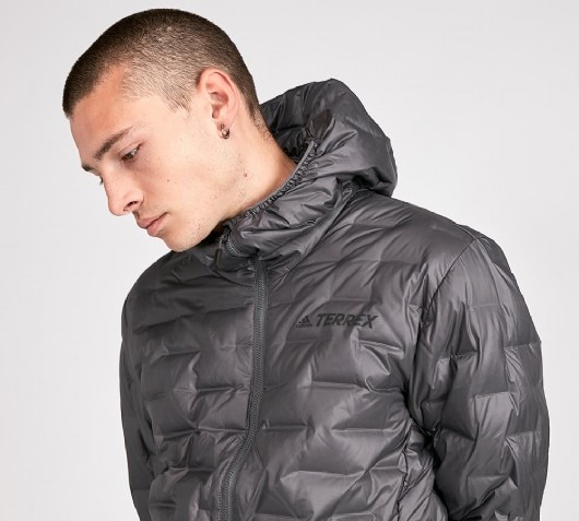 Down Hooded Jacket | Grey | Footasylum