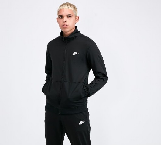 black nike poly tracksuit