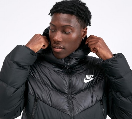 black nike down fill puffer jacket