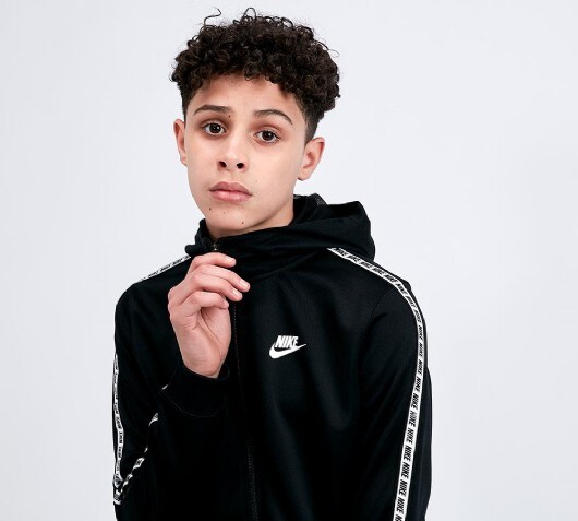 nike repeat tape poly full zip tracksuit children