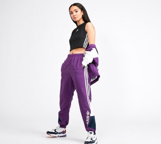 purple adidas tracksuit womens