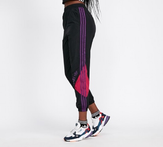 black and purple adidas pants