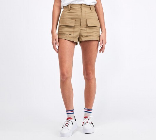 womens grey cargo shorts