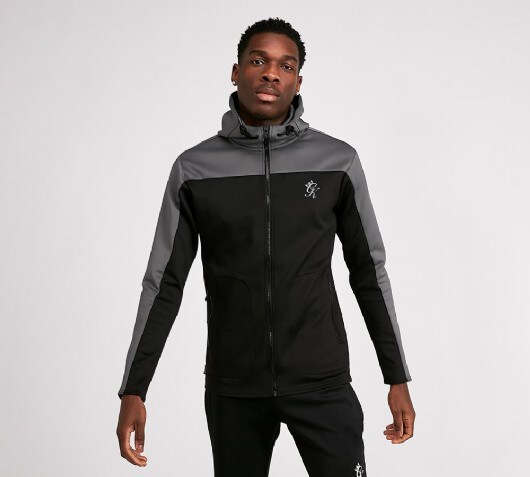 gym king poly zip hooded top