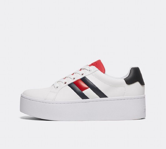 tommy hilfiger leather platform sneaker
