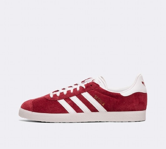 adidas burgundy gazelle trainers