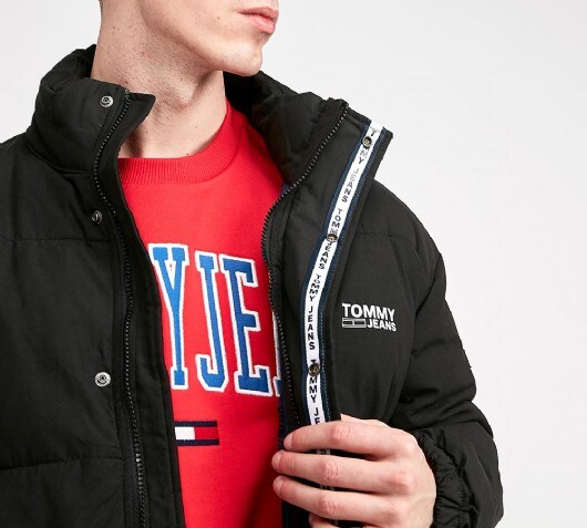 tommy jeans hoodless puffer jacket