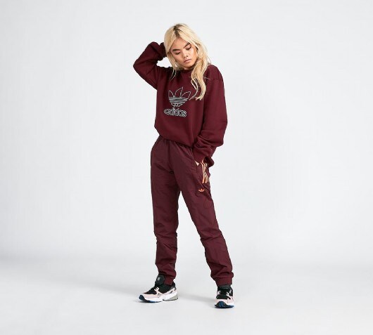 burgundy adidas track pants womens