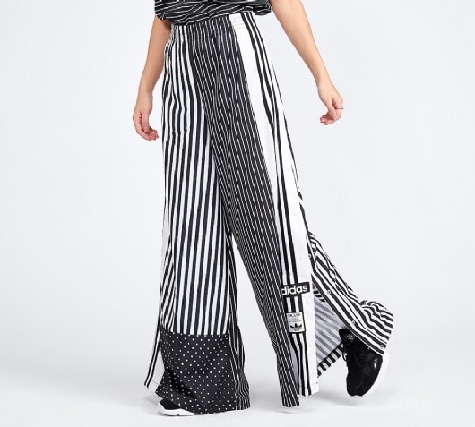 black and white striped track pants