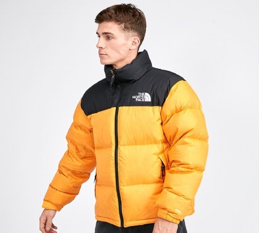 yellow nuptse jacket