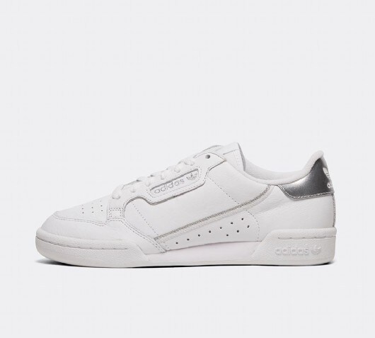 adidas originals continental 80's in white and silver