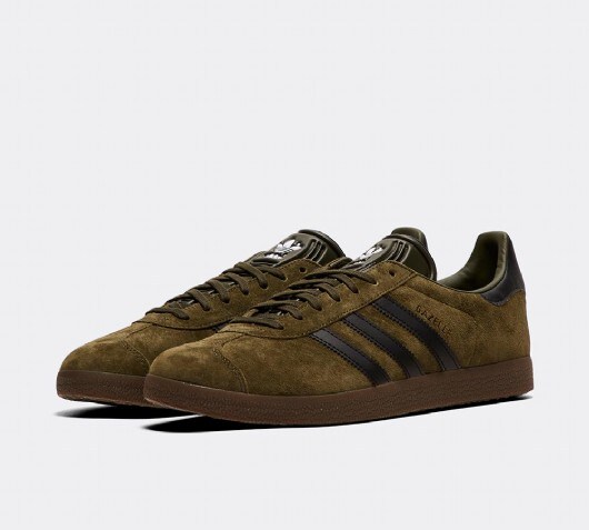 adidas gazelle trainers night cargo black gum