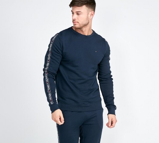 tommy hilfiger tape sweatshirt grey