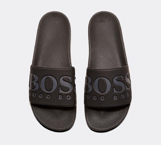 hugo boss grey sliders Online Shopping 