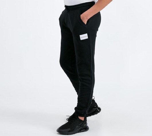 Calvin Klein Jeans Junior Patch Fleece Pant | Black / White | Footasylum