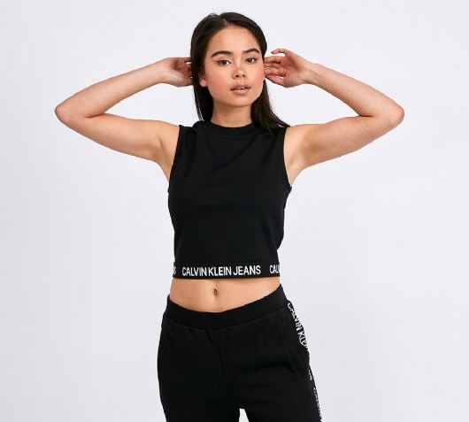 Calvin Klein Jeans Womens Milano Jersey Tank Top | Black | Footasylum