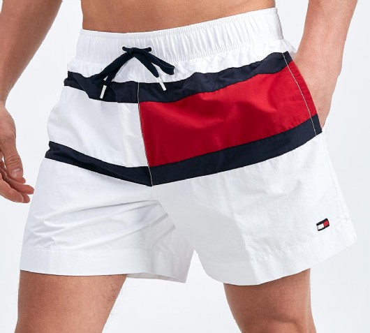 tommy hilfiger white swim shorts