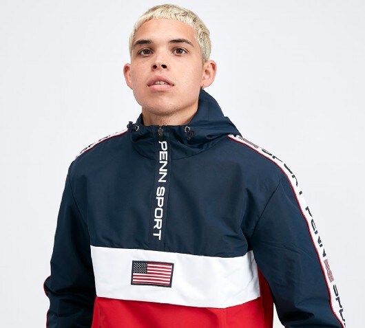 penn sport overhead reflective windrunner jacket