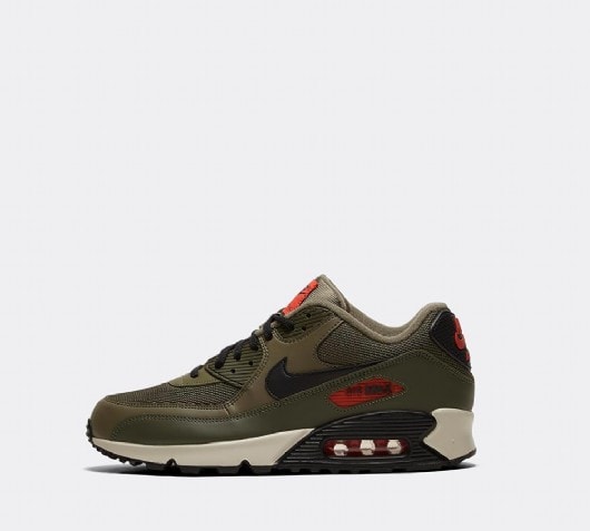 nike air max 90 medium olive black team orange