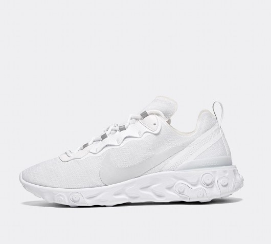 react element 55 trainers white pure platinum