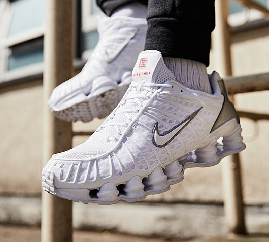 nike shox white on feet