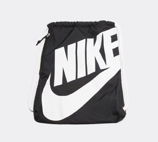 Nike Heritage Drawstring Bag | Black / White | Footasylum