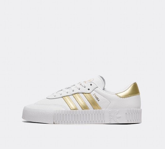 adidas white and gold trainers