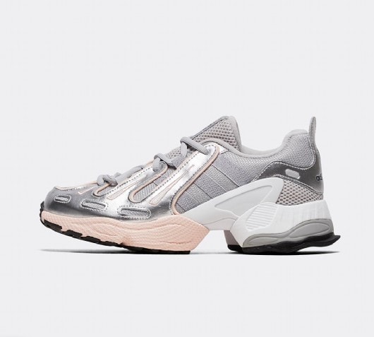 adidas originals eqt gazelle trainers in metallic pink and silver