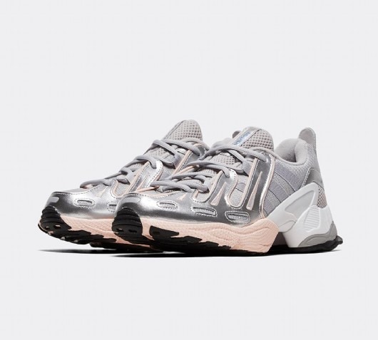 adidas originals eqt gazelle trainers in metallic pink and silver