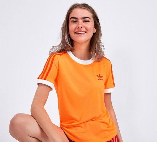 orange adidas t shirt women's