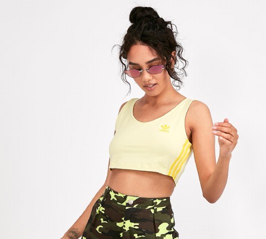 yellow adidas crop top