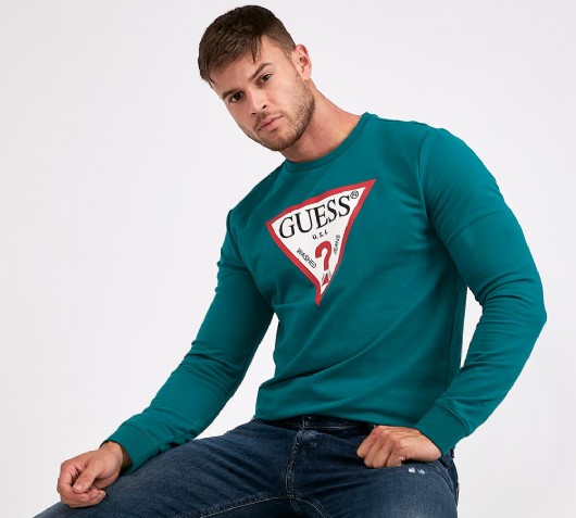 guess multi script sweatshirt