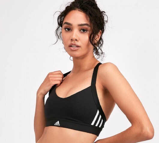 adidas 3 stripes racerback bra