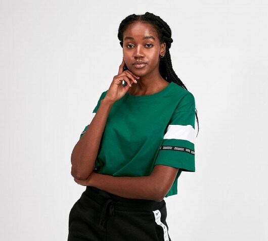 Womens Solid Tape Sleeve T-Shirt