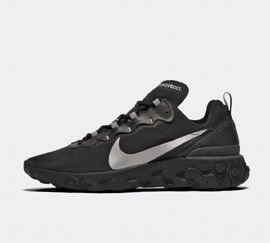 nike react element 55 trainers in black