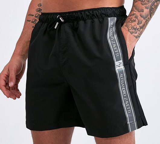 Alessandro Zavetti Capisco Tape Swim Short | Black | Footasylum