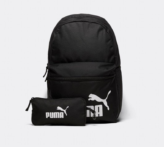 black and white puma backpack