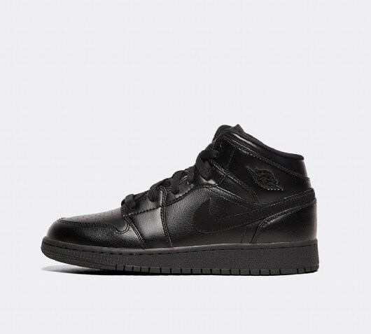 jordan 1 mid black junior