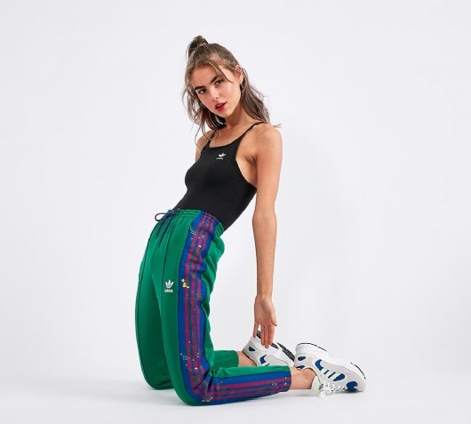 adidas bold green track pants